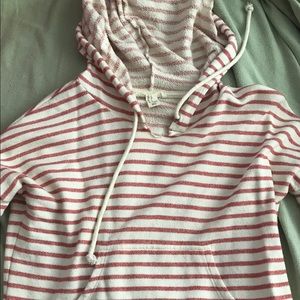 Forever 21 red and white striped hoodie